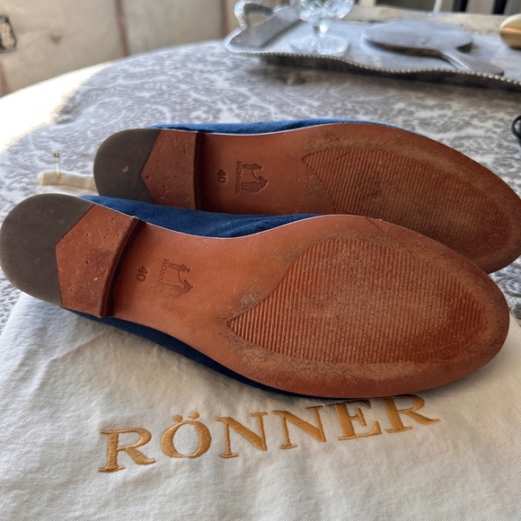 RONNER loafers. Blue velvet. Size 40.  Worn only a few times. - Picture 2 of 7